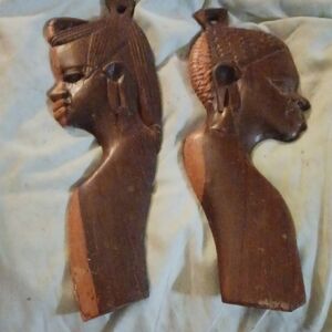 Vintage Carved Wooden Wall Art Decor Set